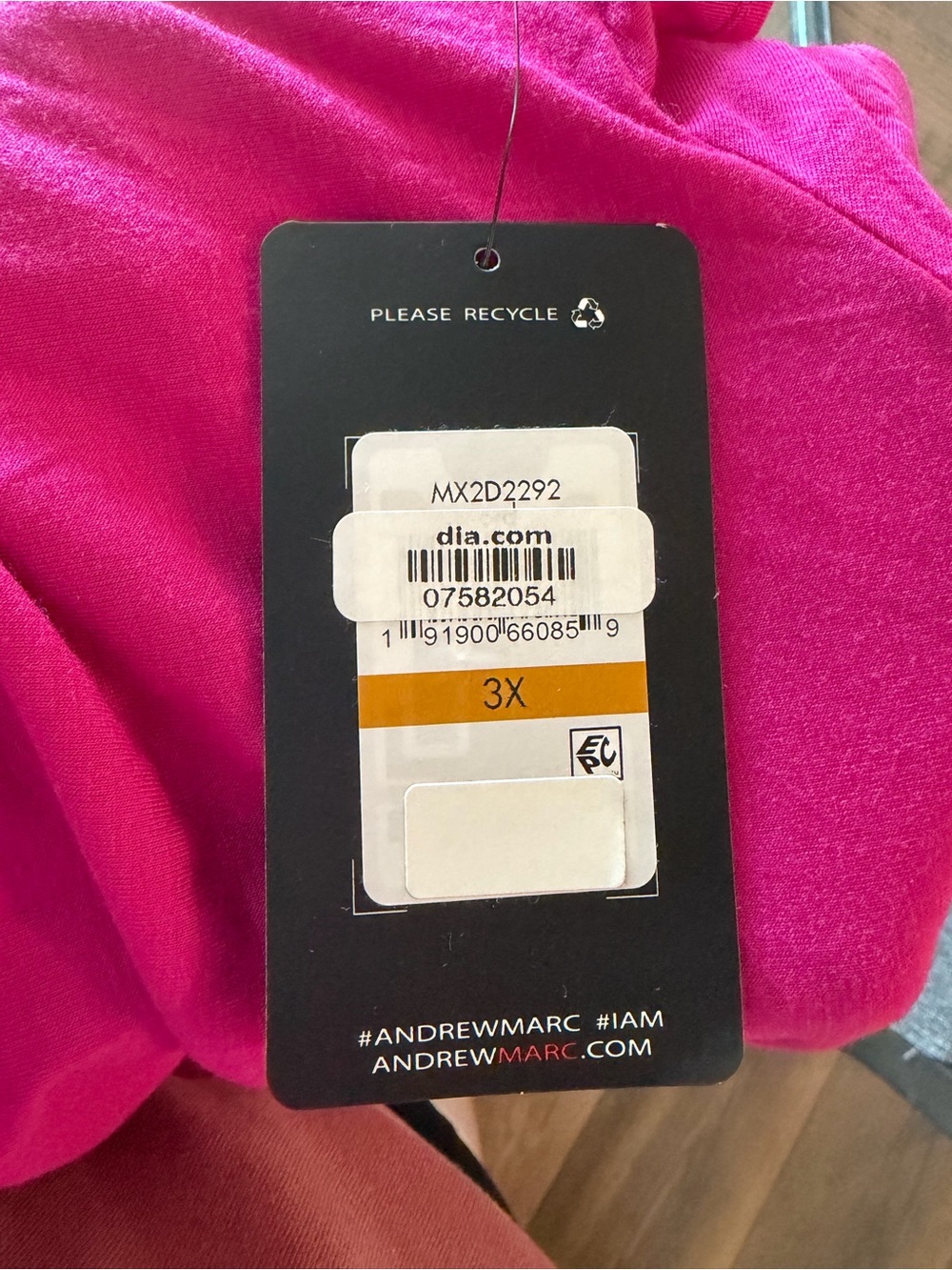 MNY (Marc New York) Fuchsia Side-Tie Jersey Dress - Picture 3 of 3